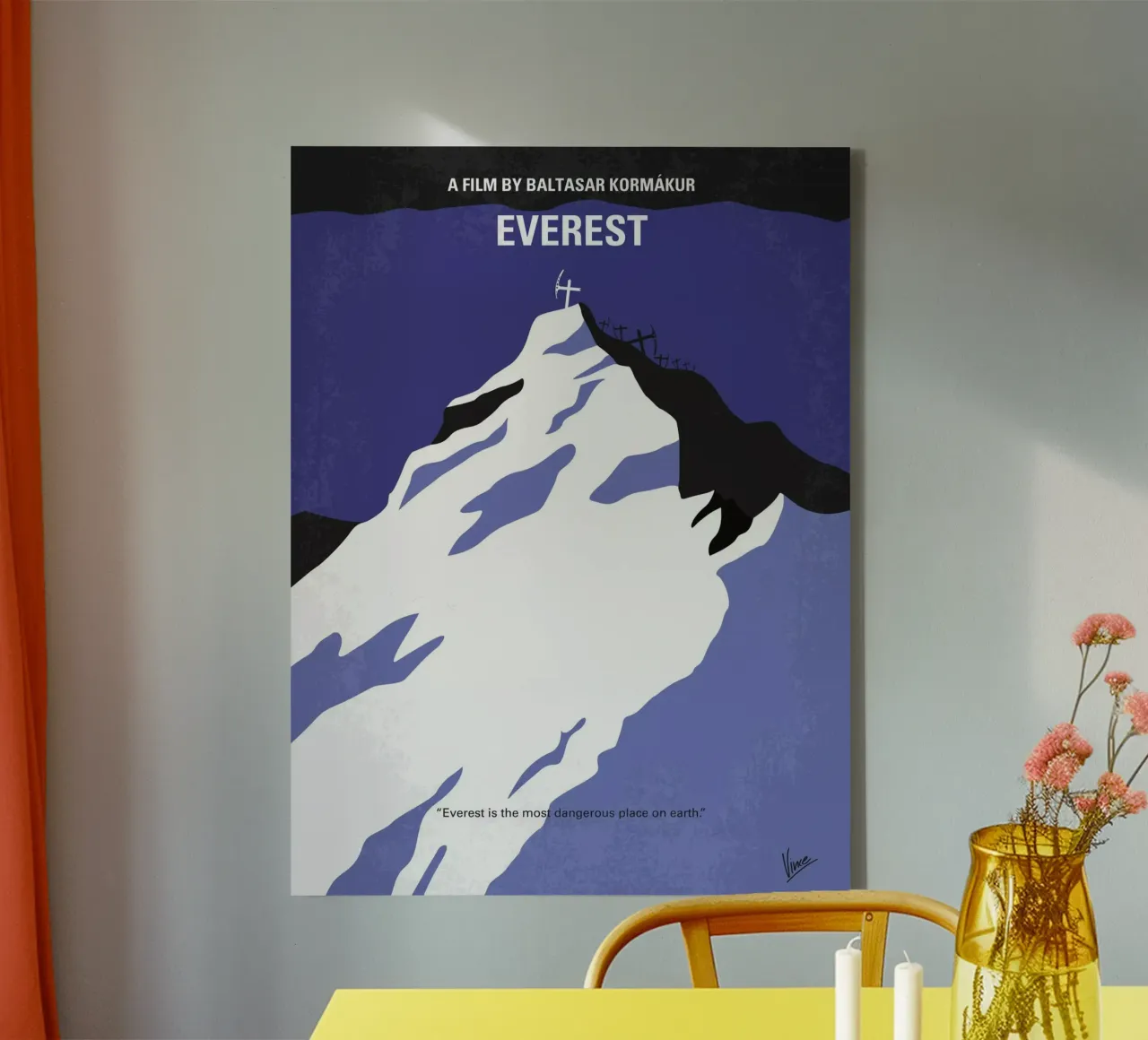 No492 My Everest minimal movie poster tela con Cornice a cassetta da Chungkong