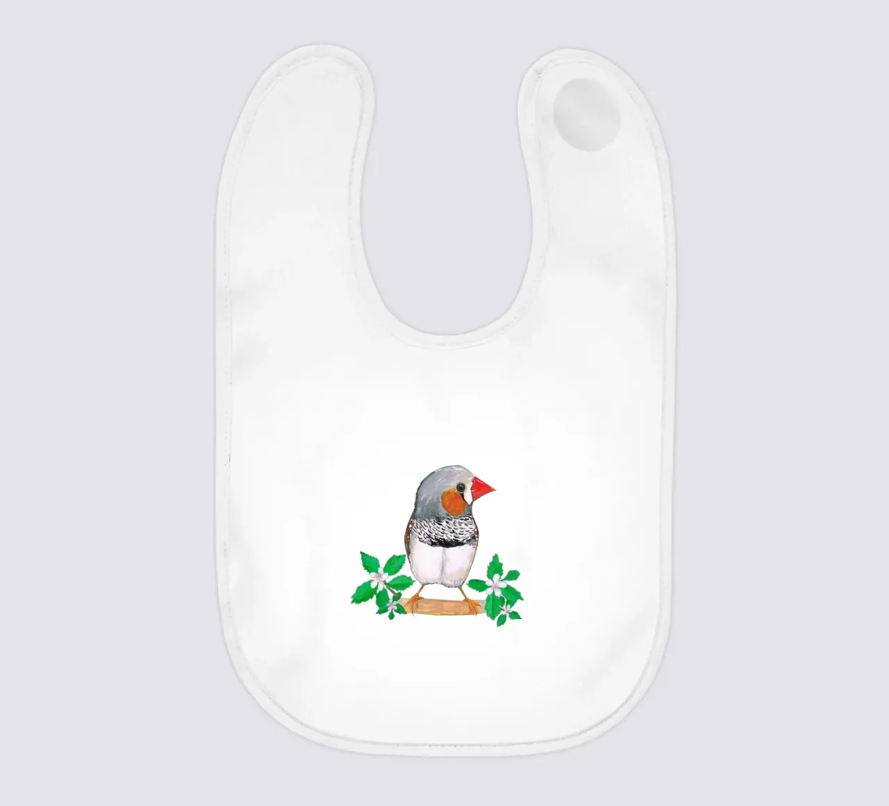 Fringuello zebrato con fiore bavaglino da BwiseLizzy