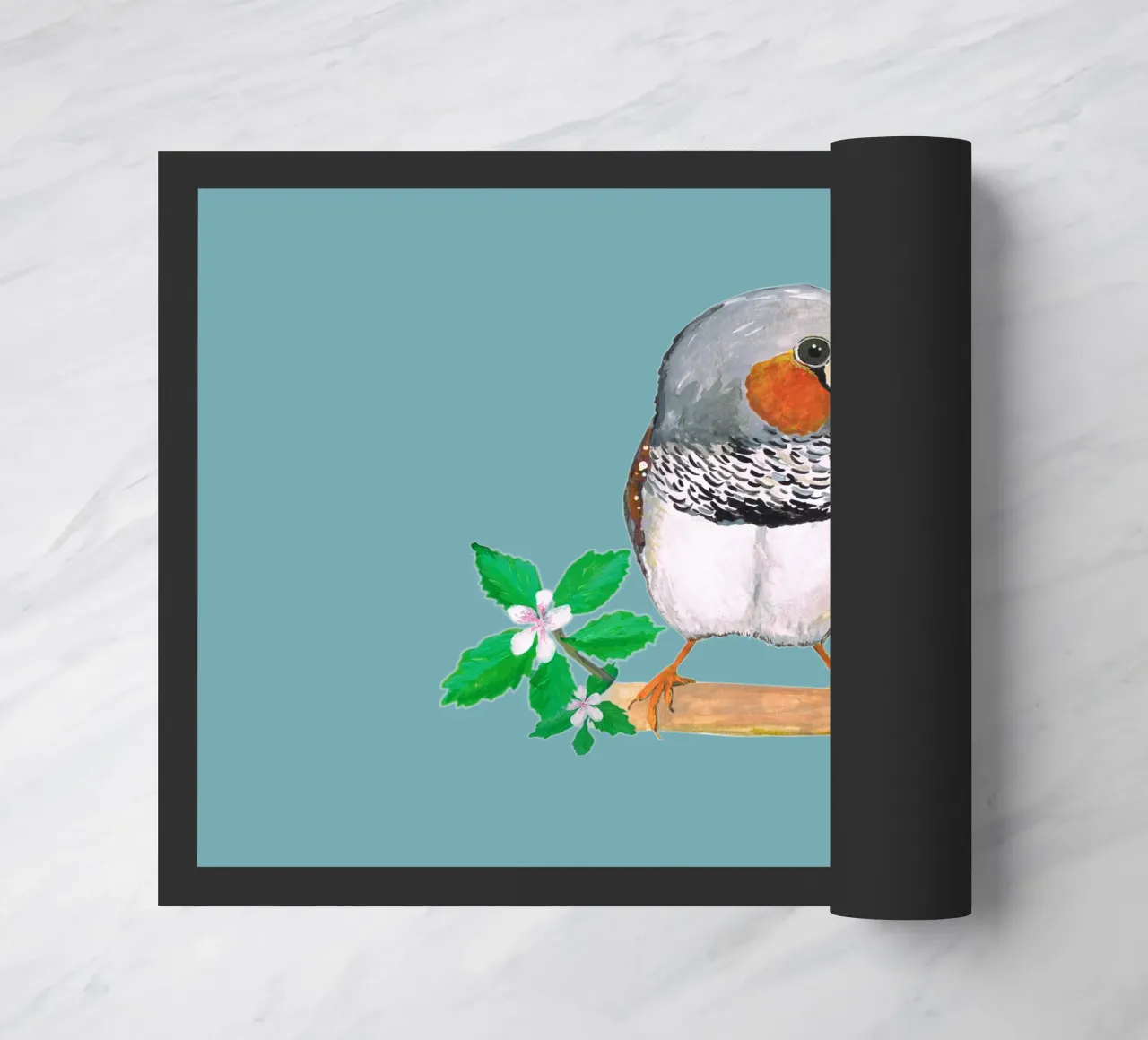 Fringuello zebrato con fiore zerbino da BwiseLizzy