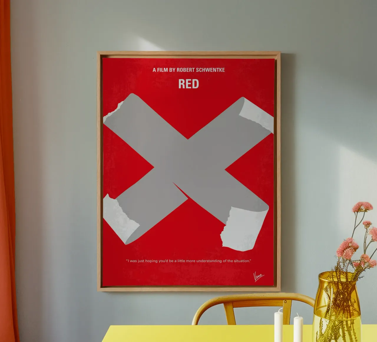 No495 My RED minimal movie poster tela da Chungkong