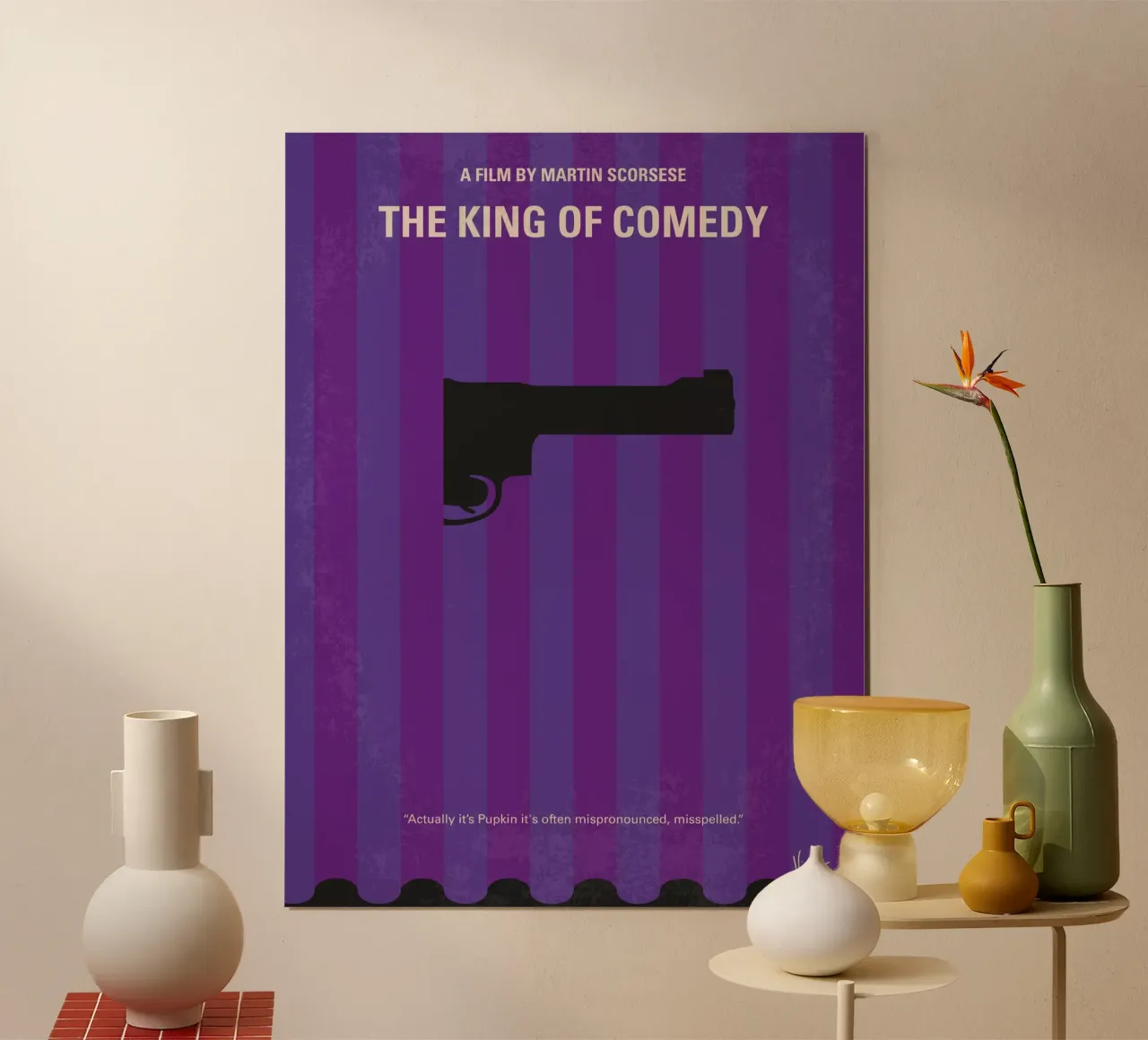 No496 My The King of Comedy minimal movie poster poster con telaio in legno da Chungkong