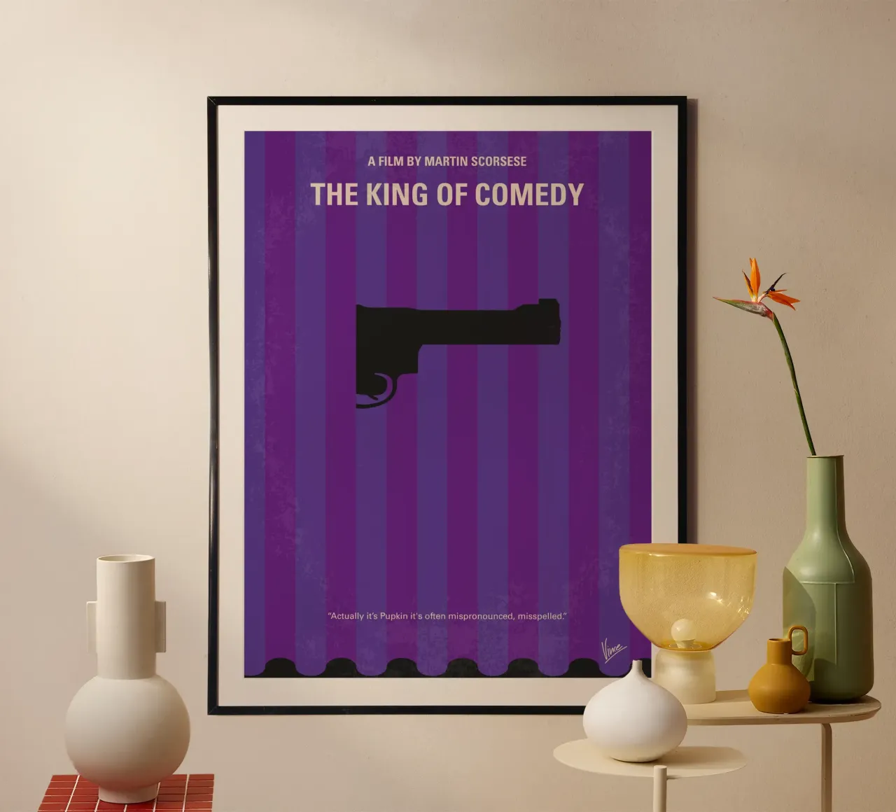 No496 My The King of Comedy minimal movie poster poster con telaio in legno da Chungkong