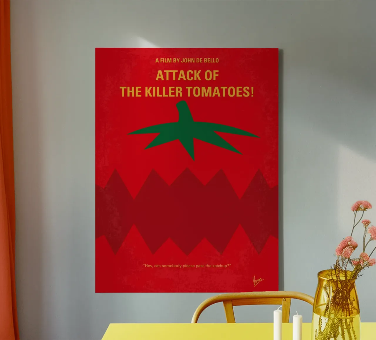 No499 My Attack of the Killer Tomatoes minimal movie poster tela con Cornice a cassetta da Chungkong
