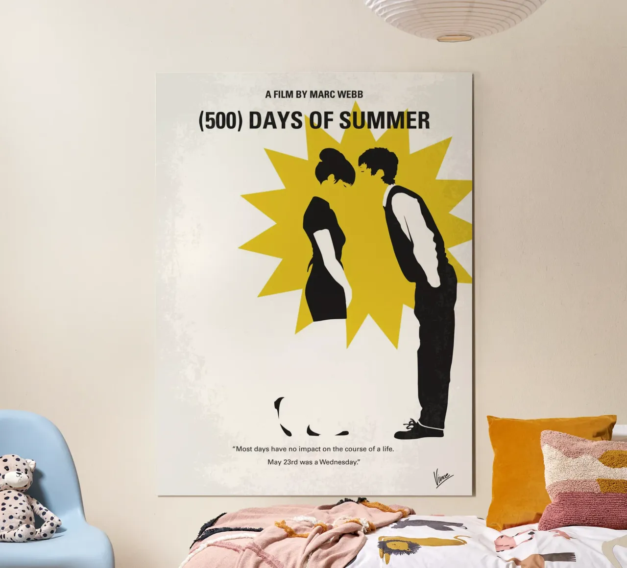 No500 My 500 Days Of Summer minimal movie poster poster con telaio in alluminio da Chungkong