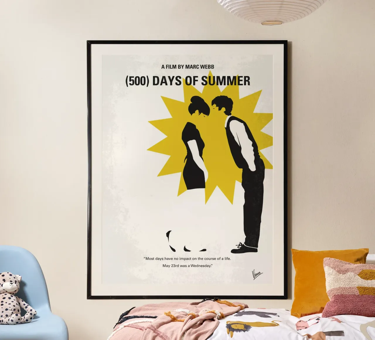 No500 My 500 Days Of Summer minimal movie poster poster con telaio in alluminio da Chungkong