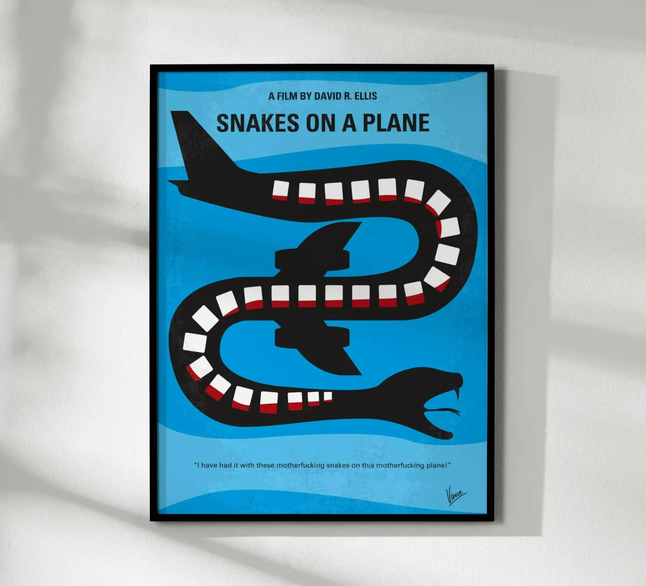 No501 My Snakes on a Plane minimal movie poster carta hahnemühle da Chungkong