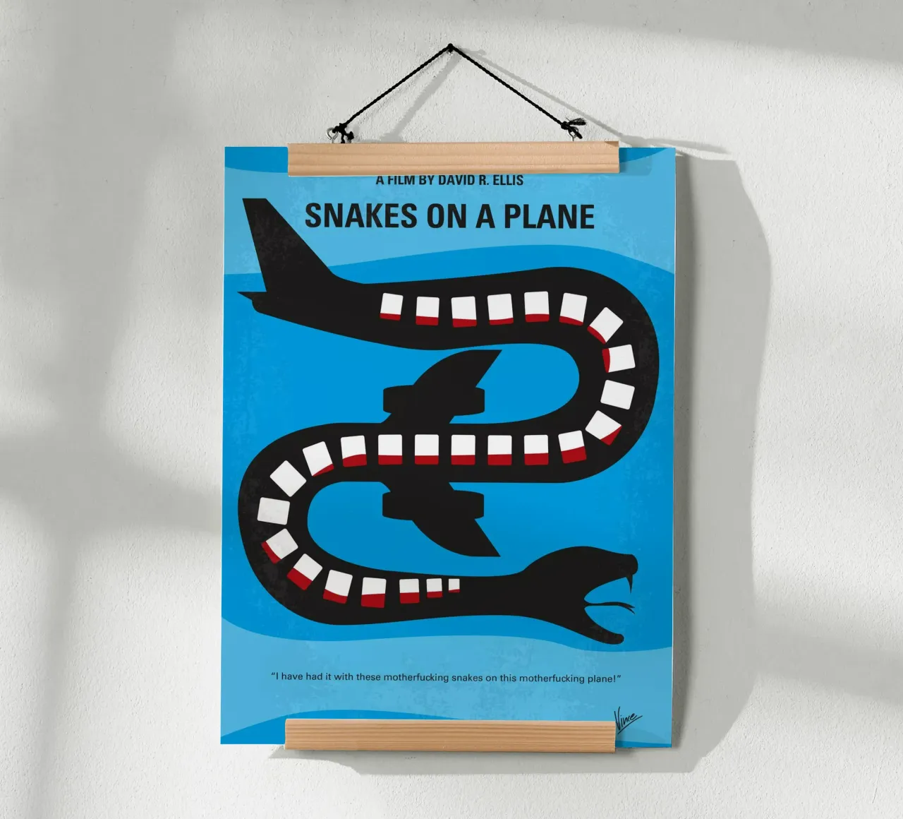 No501 My Snakes on a Plane minimal movie poster carta hahnemühle da Chungkong