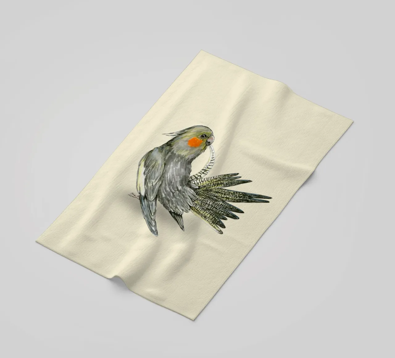 Cacatua che si prepara telo mare da BwiseLizzy
