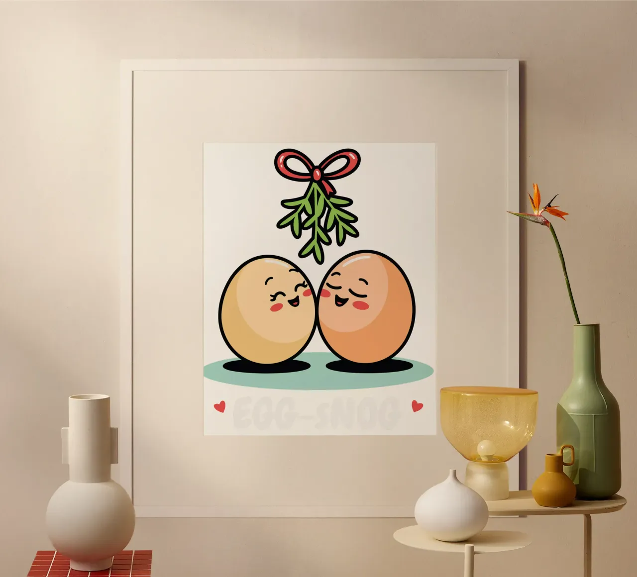 "EGG-SNOG" poster con telaio in plastica da edsonramosart