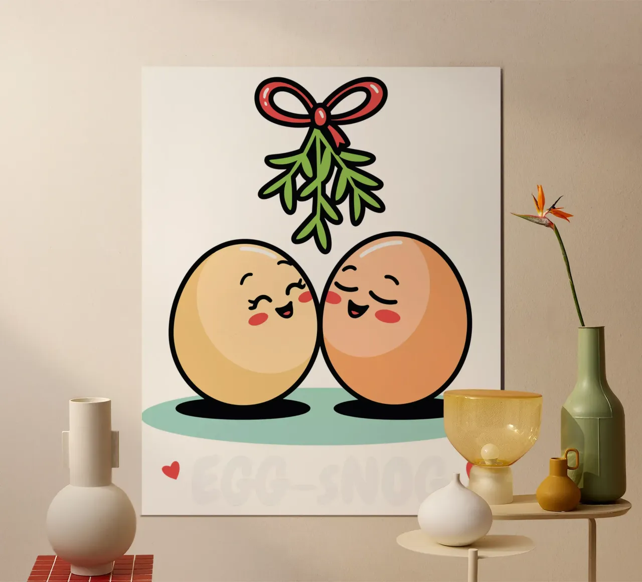 "EGG-SNOG" poster con telaio in plastica da edsonramosart