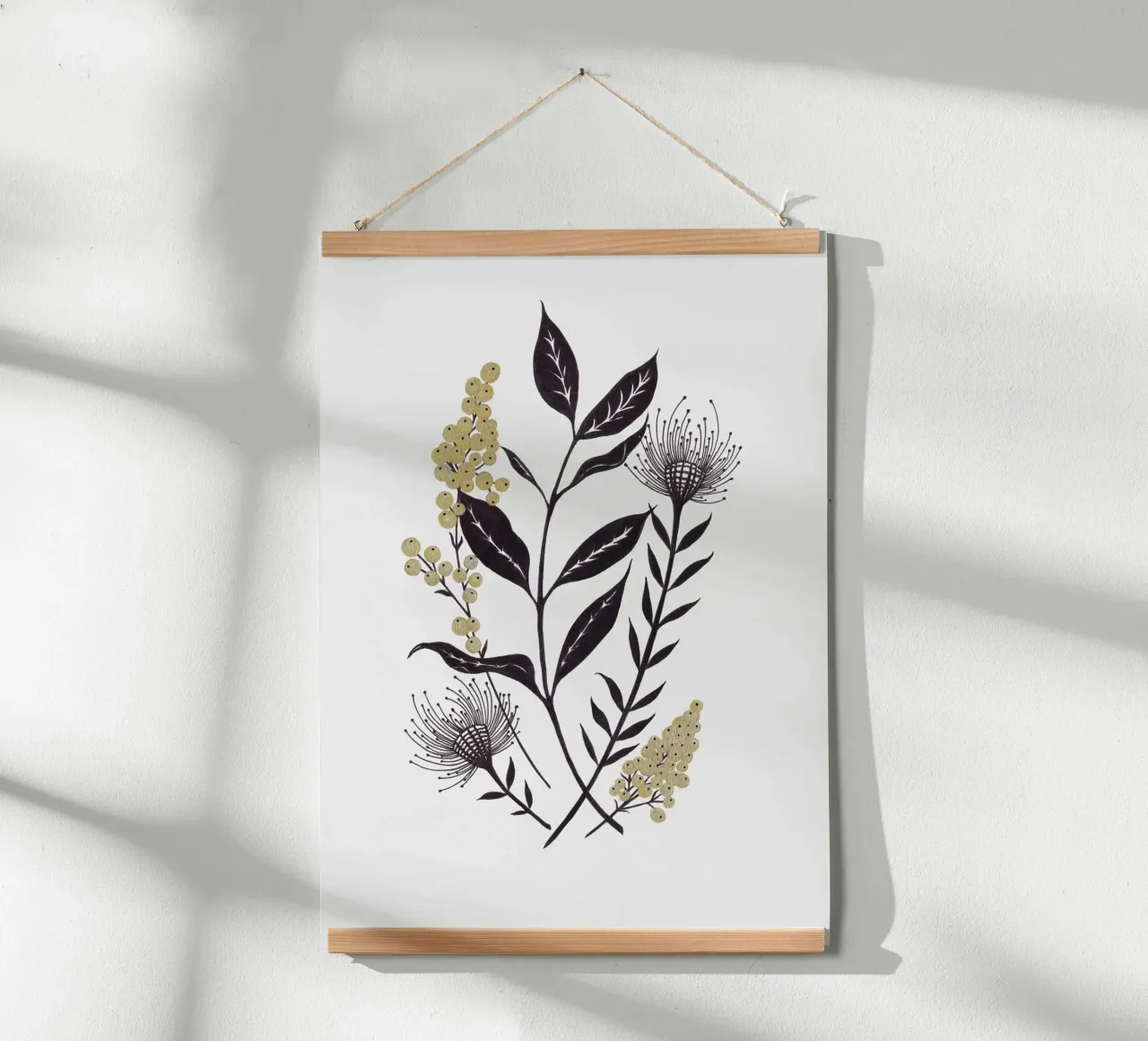 Botanica IV: Crescita selvatica poster con telaio in alluminio da kookiepixel