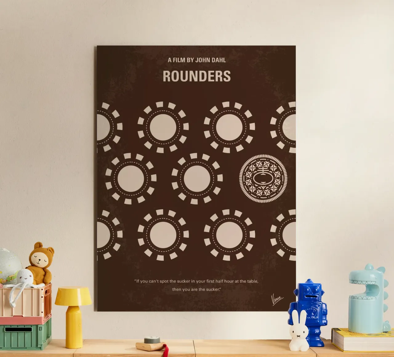No503 My Rounders minimal movie poster alluminio dibond da Chungkong
