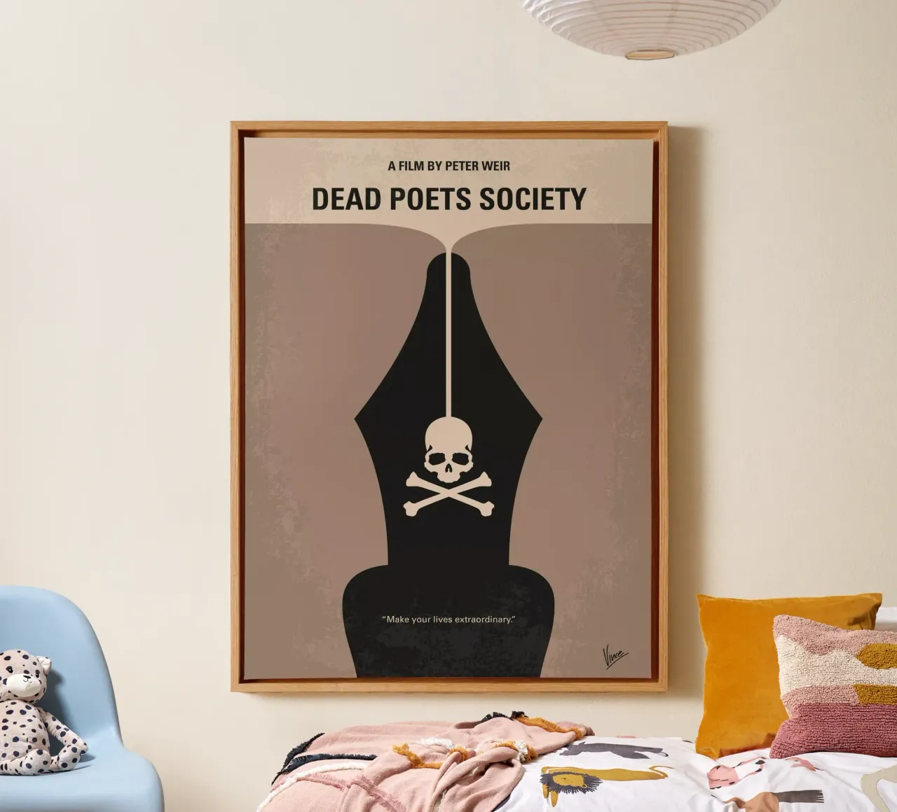 No486 My Dead Poets Society minimal movie poster tela con Cornice a cassetta da Chungkong
