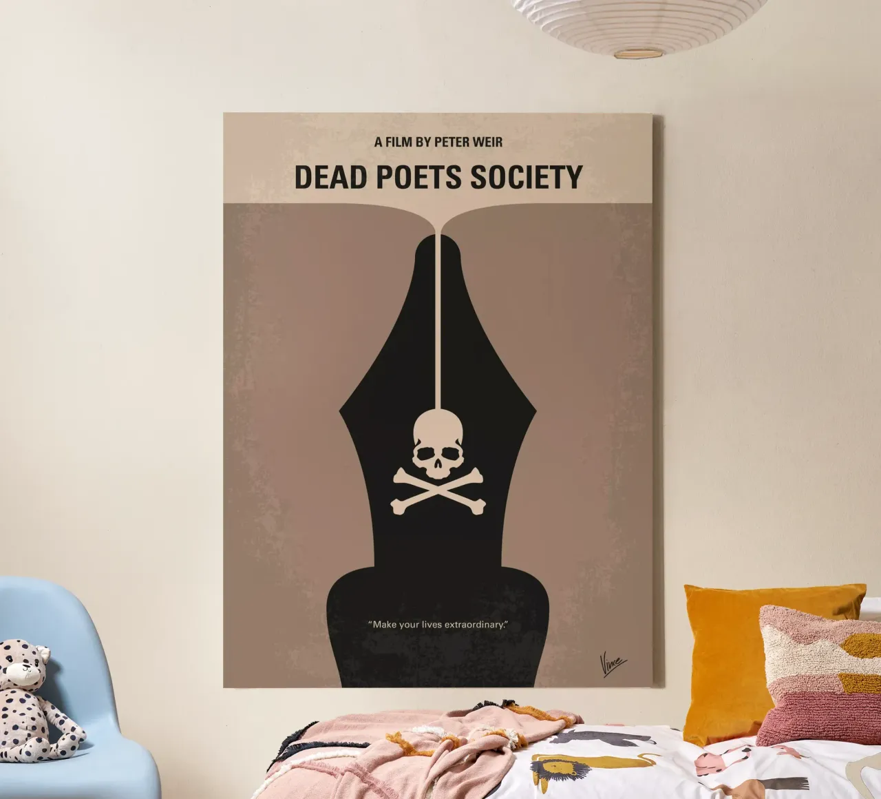 No486 My Dead Poets Society minimal movie poster tela con Cornice a cassetta da Chungkong