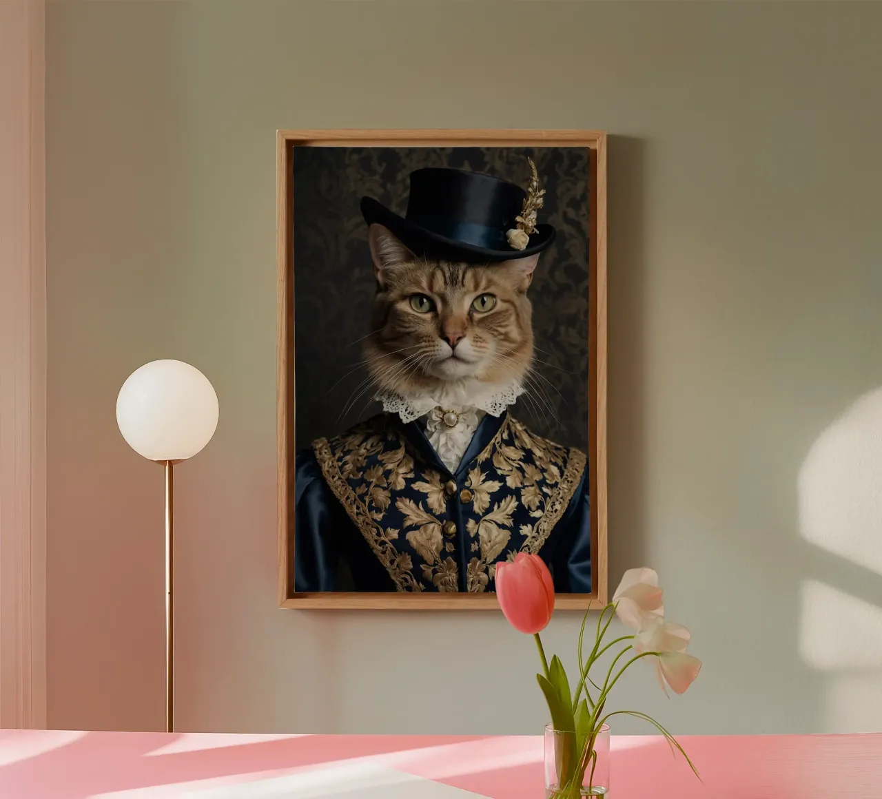 Lady Felicity Whiskers - Il ritratto del gatto regale tela con Cornice a cassetta da Beasts of Nobility