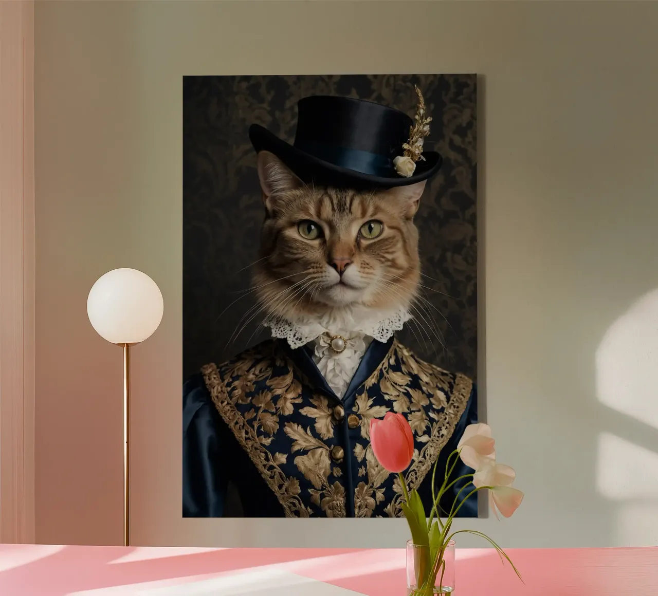 Lady Felicity Whiskers - Il ritratto del gatto regale tela con Cornice a cassetta da Beasts of Nobility