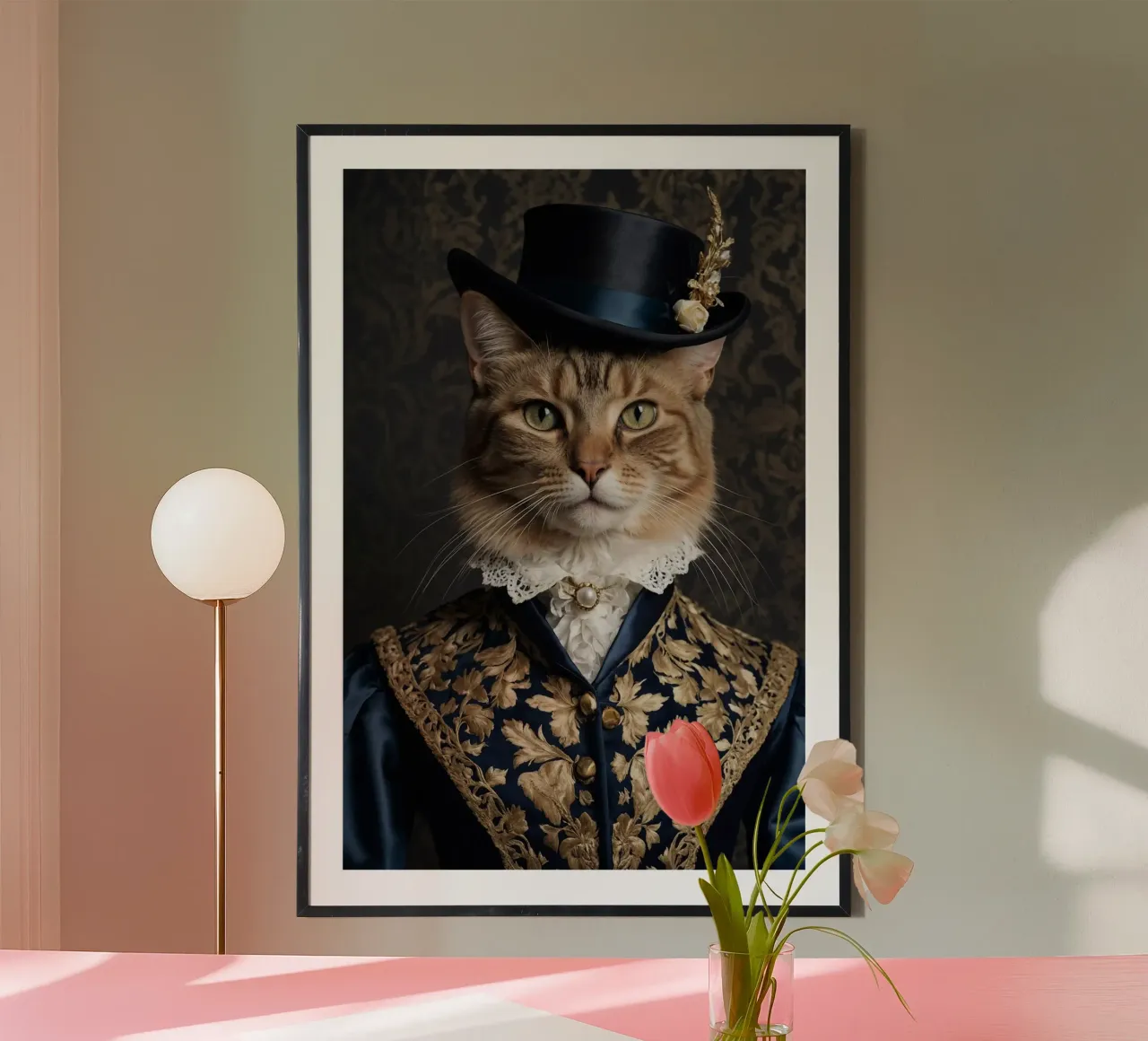 Lady Felicity Whiskers - Das königliche Katzenporträt Poster von Beasts of Nobility