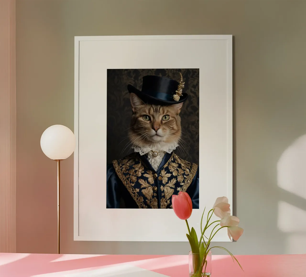 Lady Felicity Whiskers - Das königliche Katzenporträt Poster von Beasts of Nobility