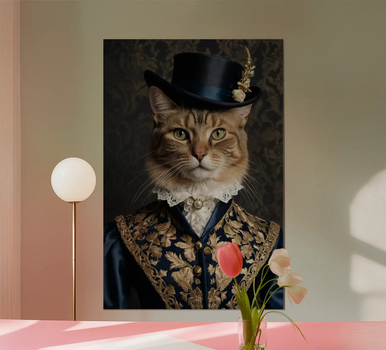 Lady Felicity Whiskers - Das königliche Katzenporträt Poster von Beasts of Nobility
