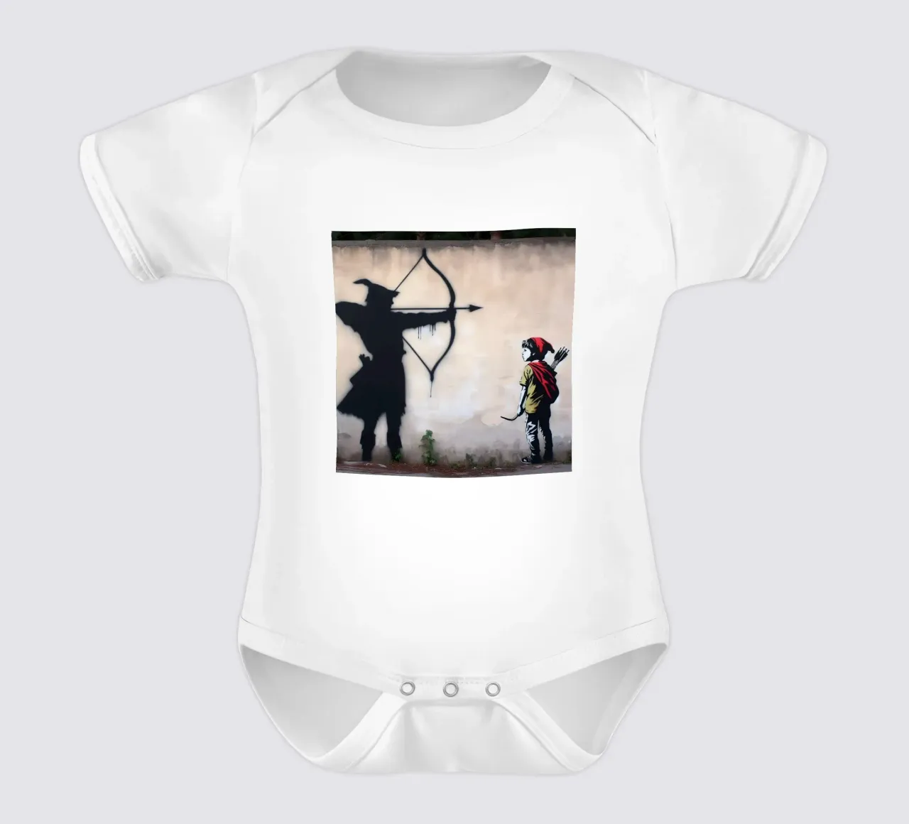 Robin Hood Stencils short-sleeve baby romper by mrZang