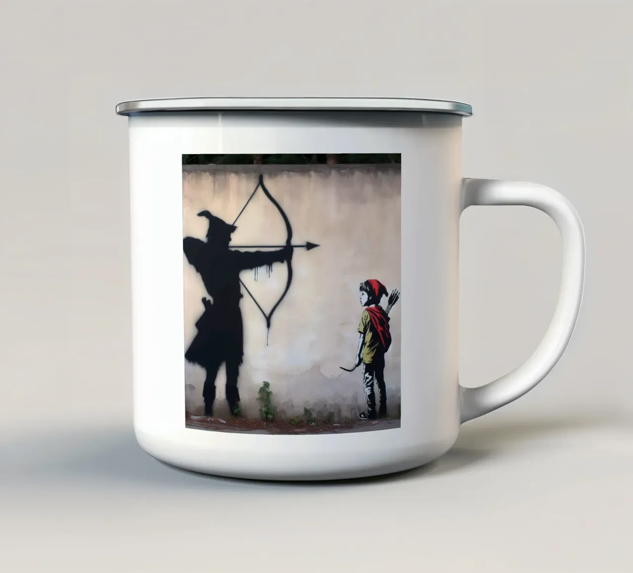 Robin Hood Stencils tazza in smalto da mrZang