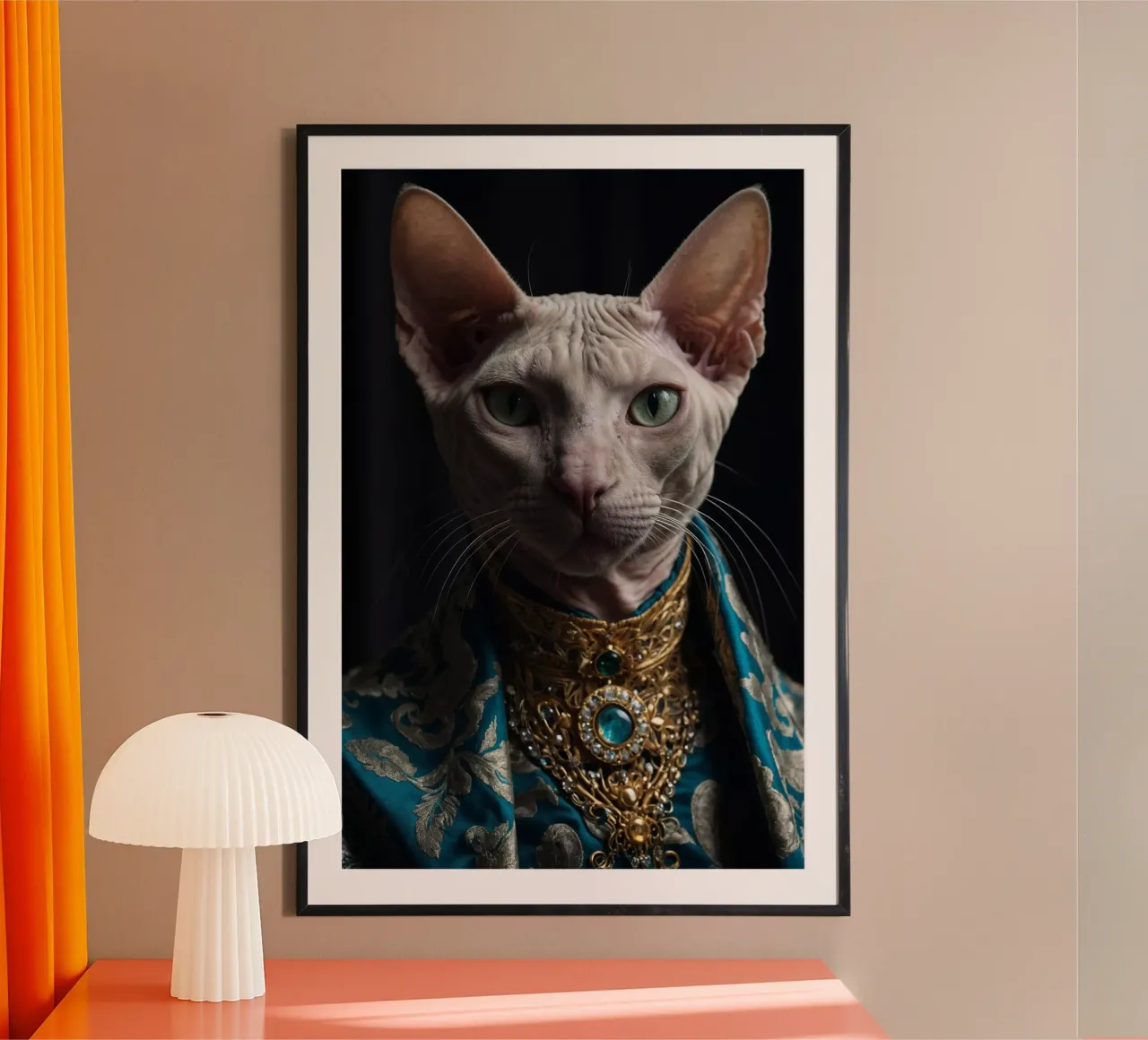 Kaiserin Sphinxia - Das königliche Sphynx-Katzenporträt Poster von Beasts of Nobility