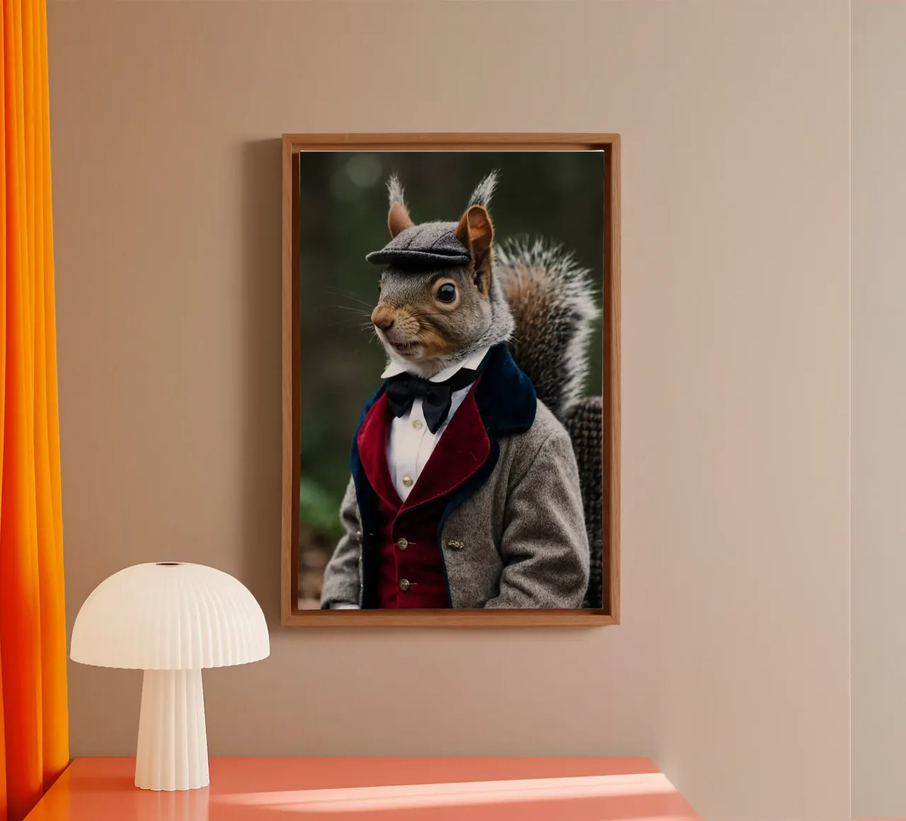 Mr. Chester Nuttingham – The Charming Squirrel Portrait canvas with Floater frame by Beasts of Nobility