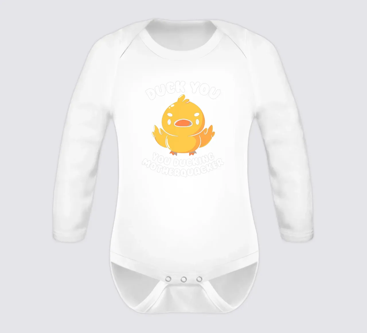 Ducking Motherquacker long-sleeve baby romper by Tobe Fonseca