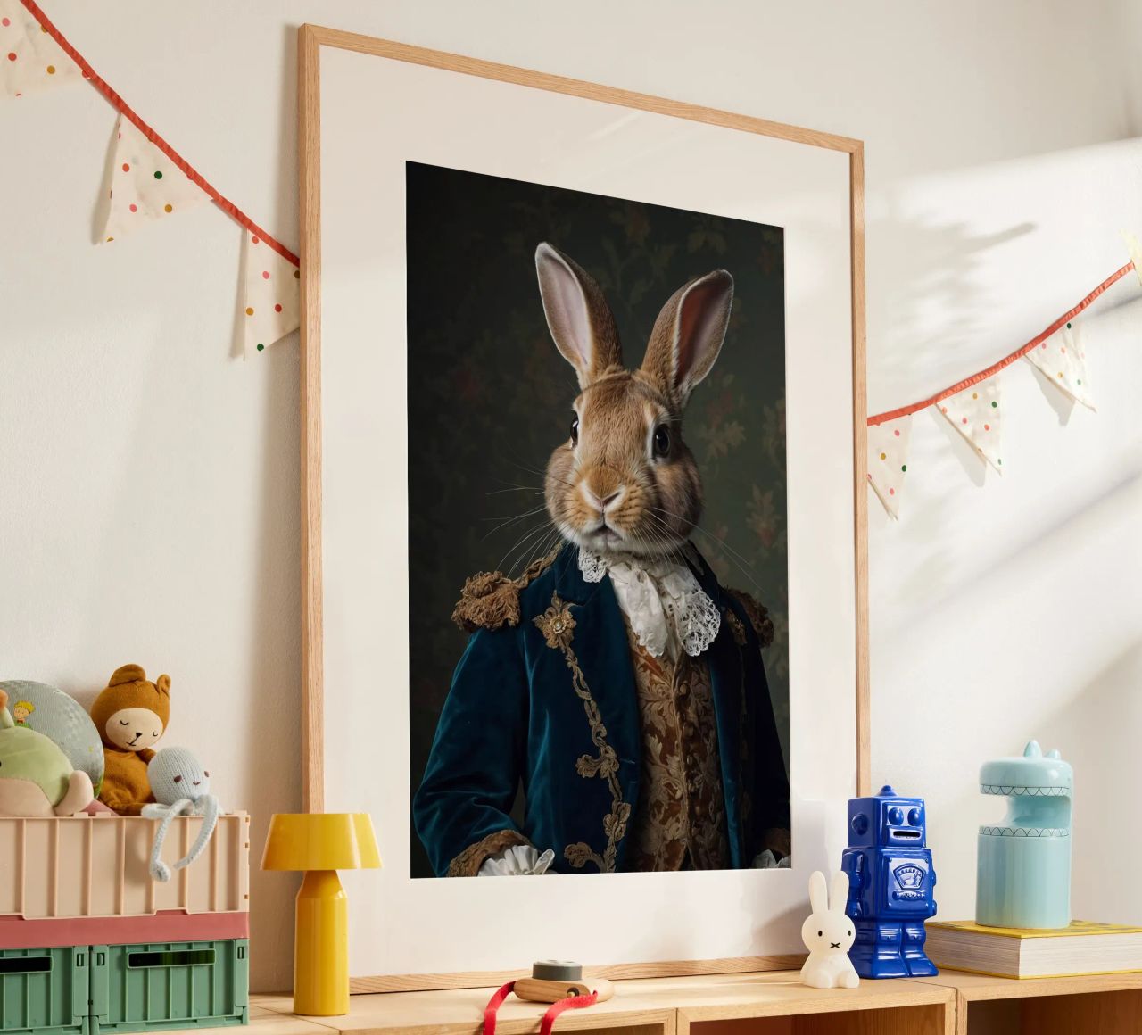 Sir Hoppington – The Noble Rabbit Portrait poster by Beasts of Nobility