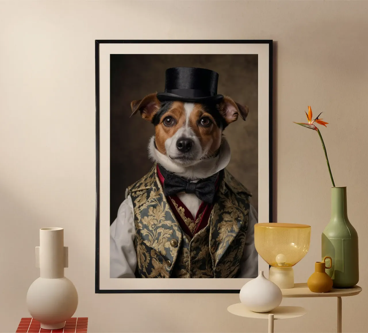 Sir Barkley - Le portrait d'un chien élégant poster de Beasts of Nobility