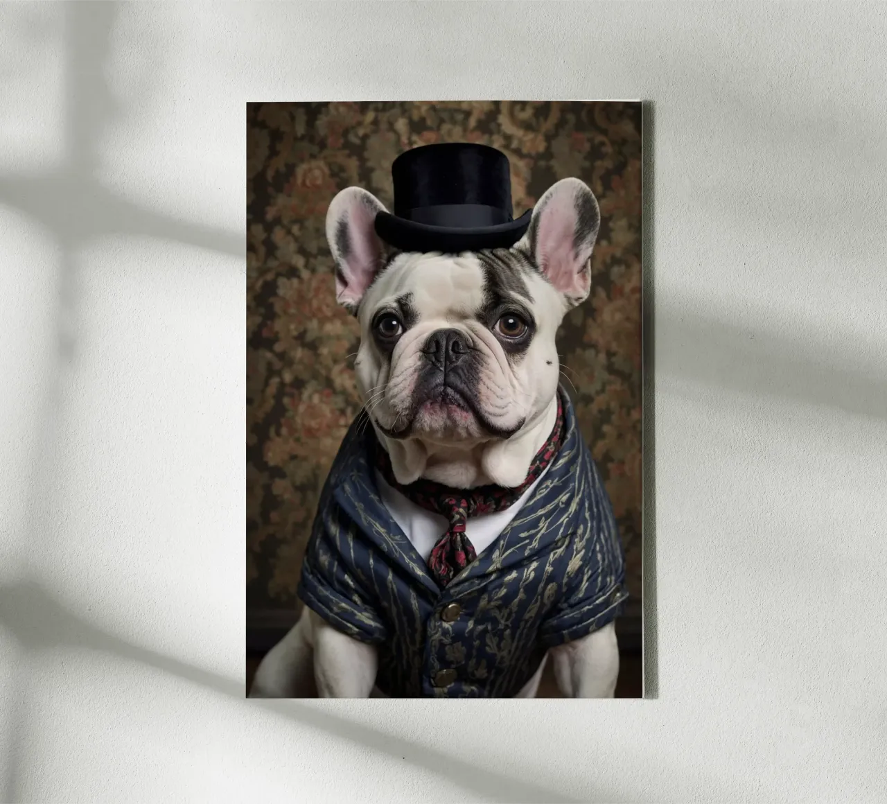 Sir Barkston – The Dapper Bulldog Portrait canvas with Floater frame by Beasts of Nobility