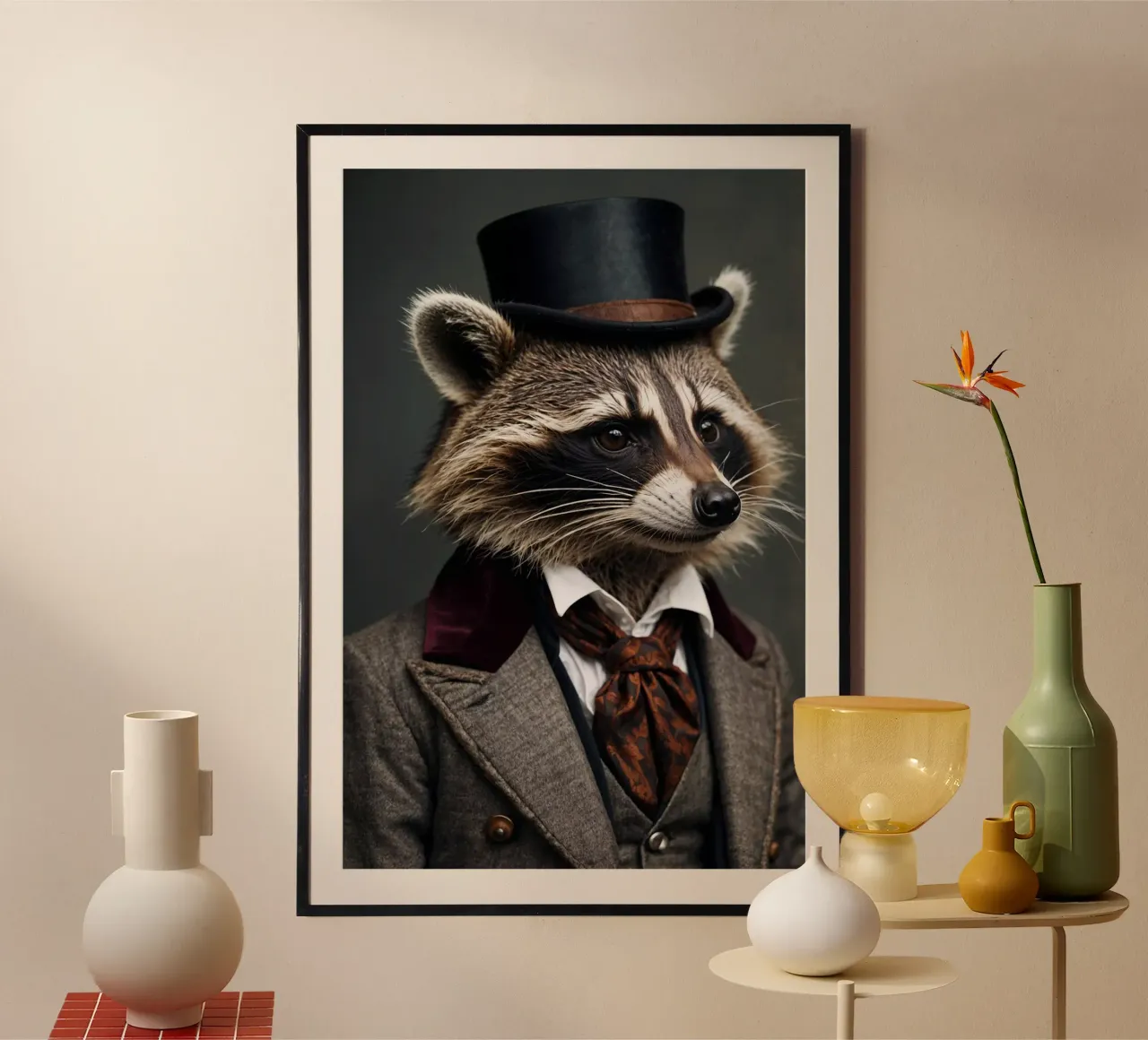Herr Roderick Raccoon - Das schlaue Waschbär-Porträt Poster von Beasts of Nobility