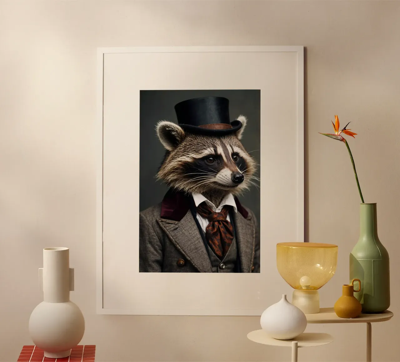 Herr Roderick Raccoon - Das schlaue Waschbär-Porträt Poster von Beasts of Nobility