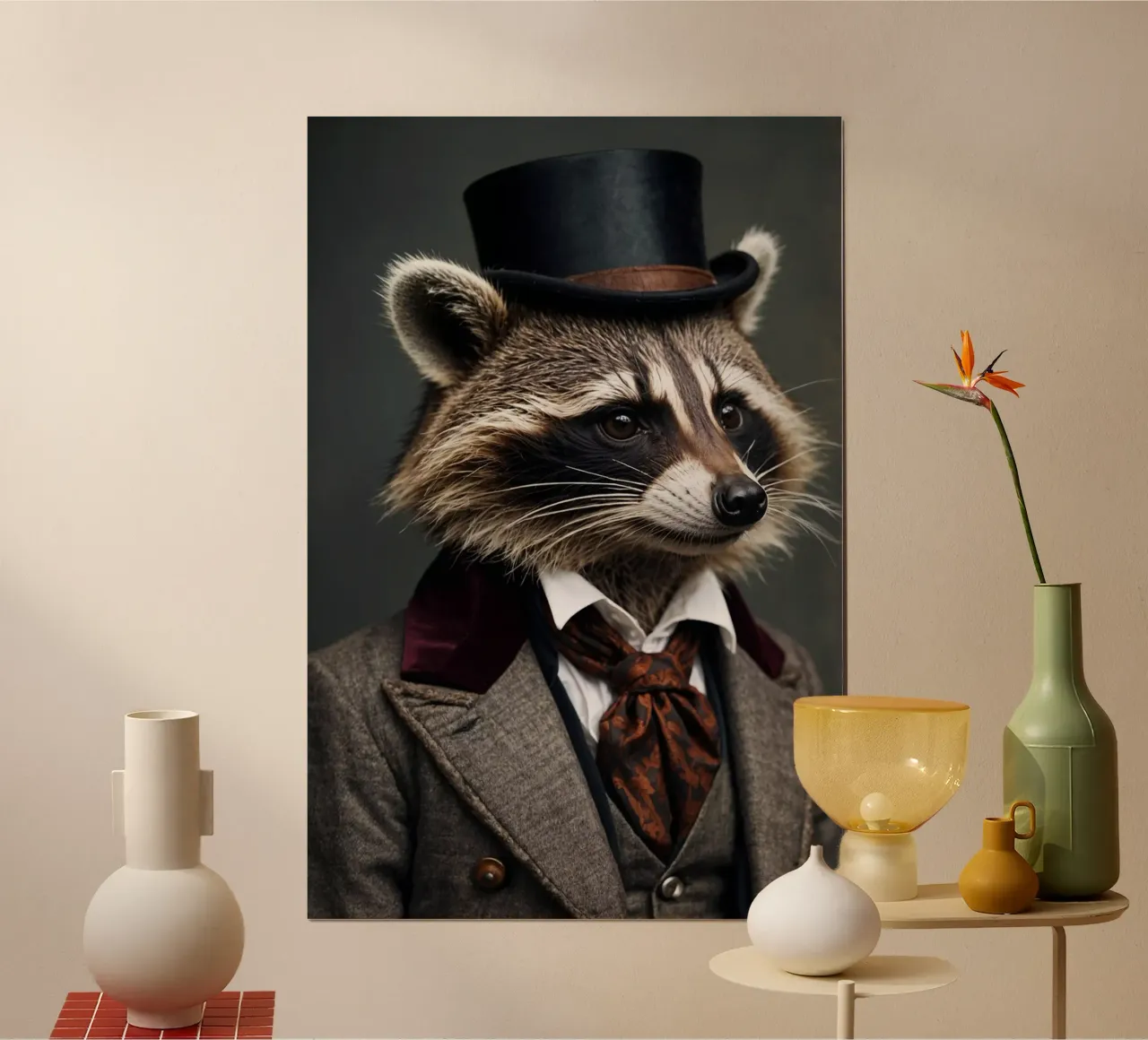 Herr Roderick Raccoon - Das schlaue Waschbär-Porträt Poster von Beasts of Nobility