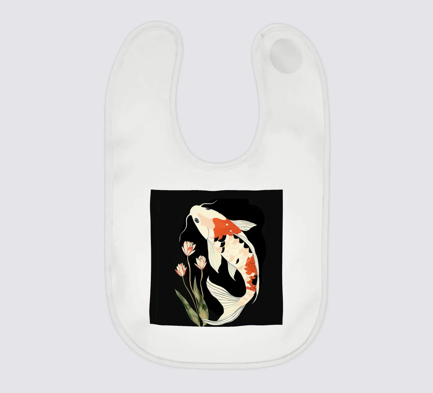 Noir Koi Study baby bib by softsoul