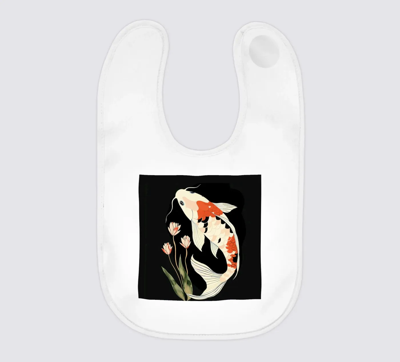 Noir Koi Study baby bib by softsoul