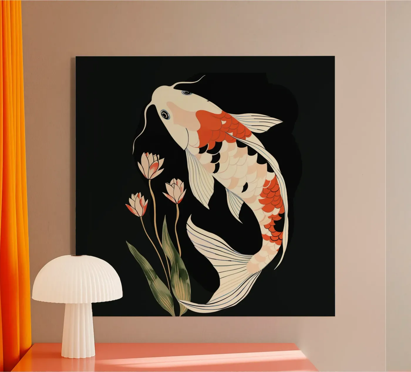 Noir Koi Study Acryl-Glas von softsoul