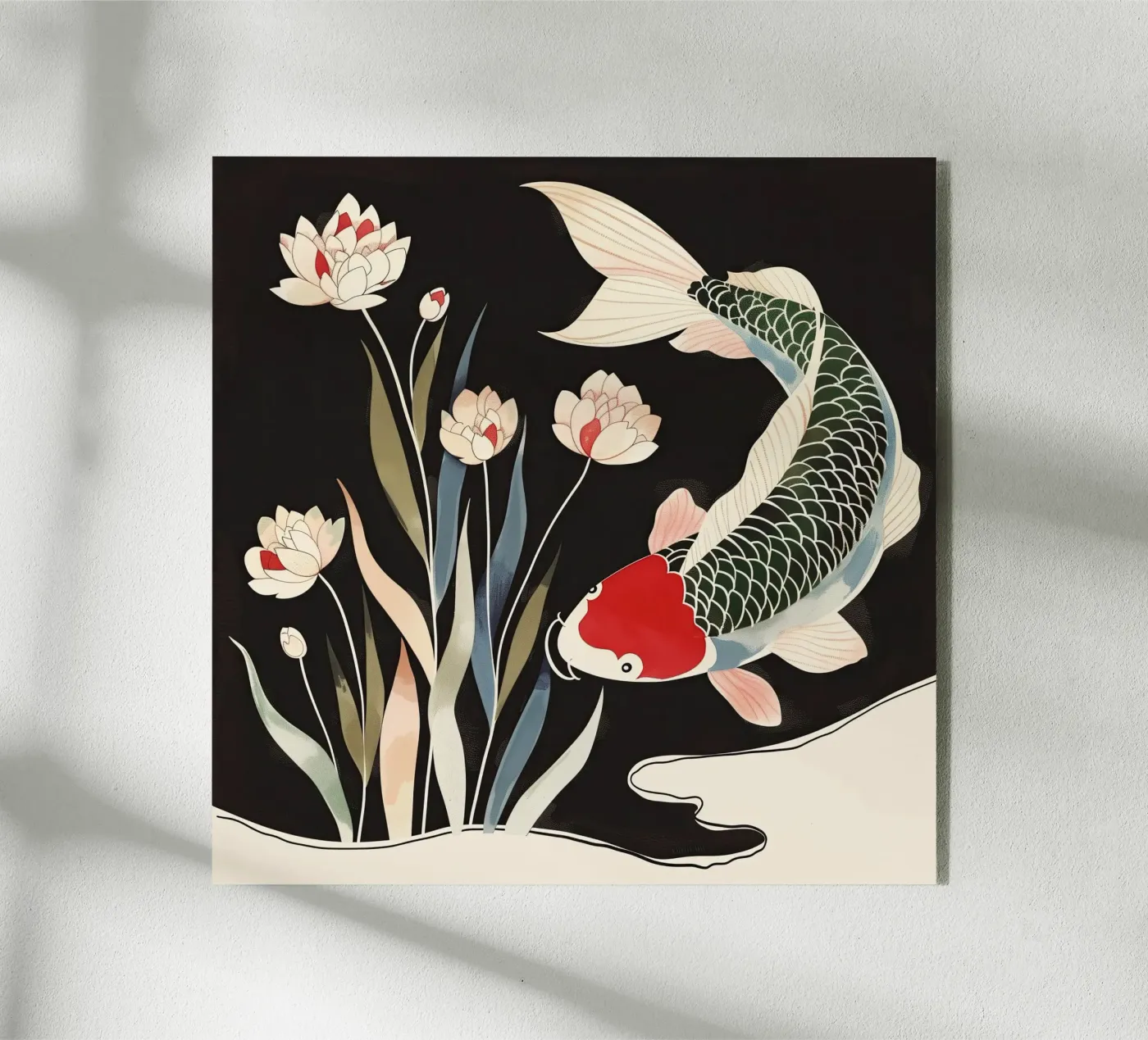 Botanical Noir Koi Study plexiglass da softsoul
