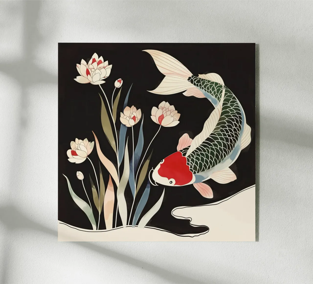 Botanical Noir Koi Study plexiglass da softsoul