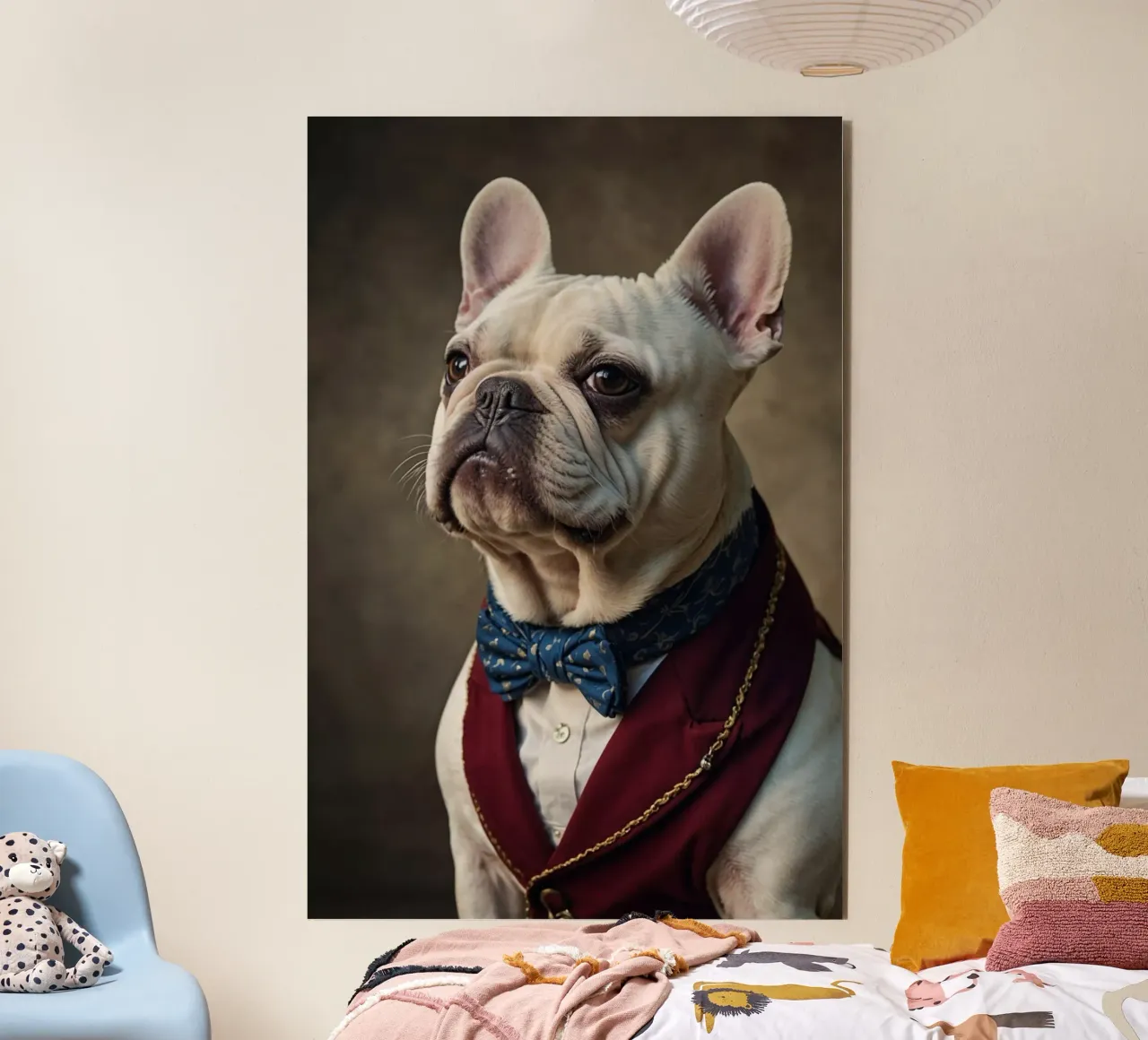Sir Bellington - Das Porträt der edlen Bulldogge Alu-Dibond von Beasts of Nobility