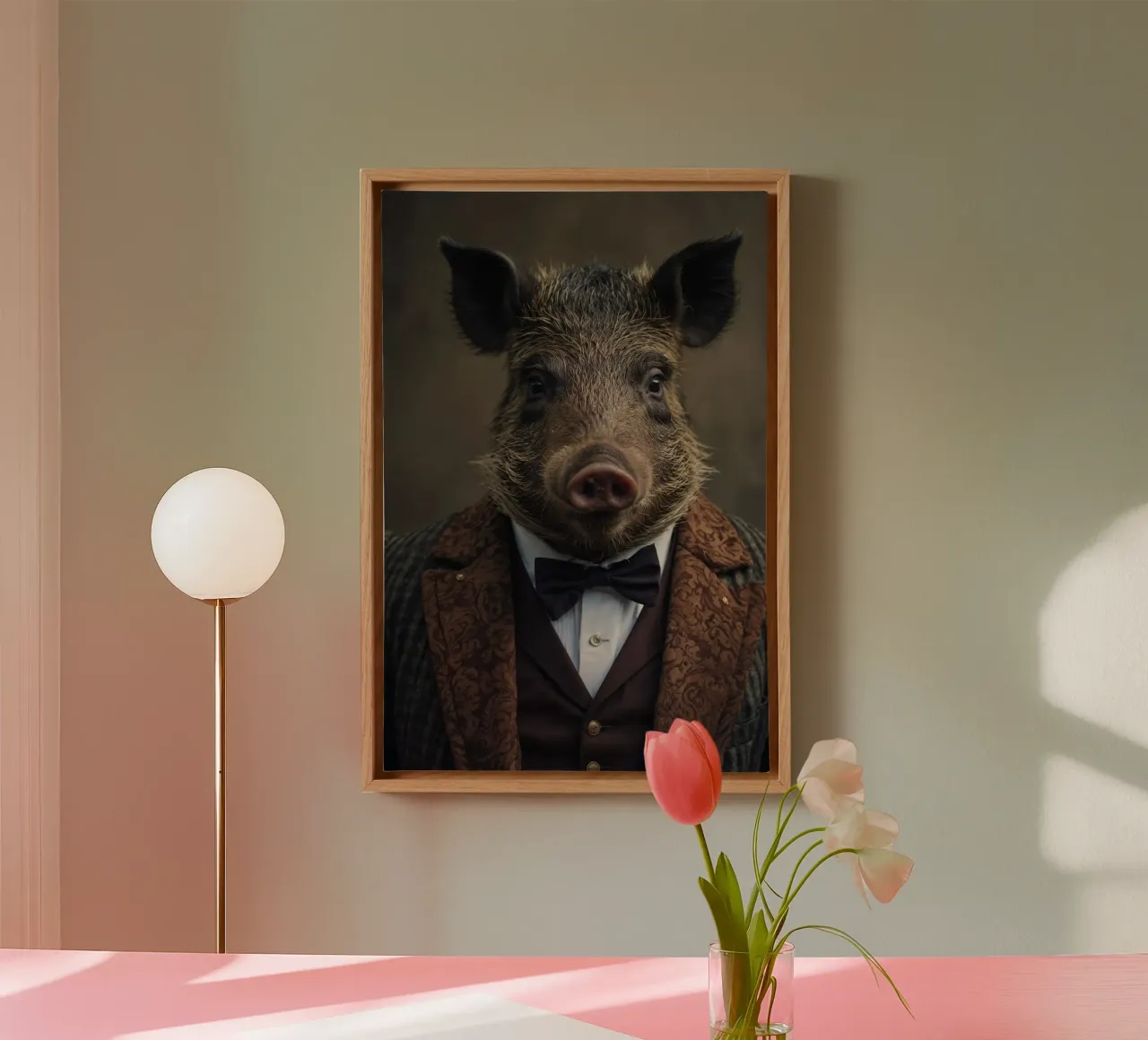 Lord Bristleworth - Il ritratto del nobile cinghiale tela con Cornice a cassetta da Beasts of Nobility