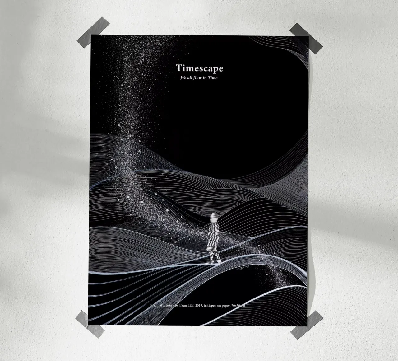 Timescape - 1 poster con telaio in legno da artleejisun