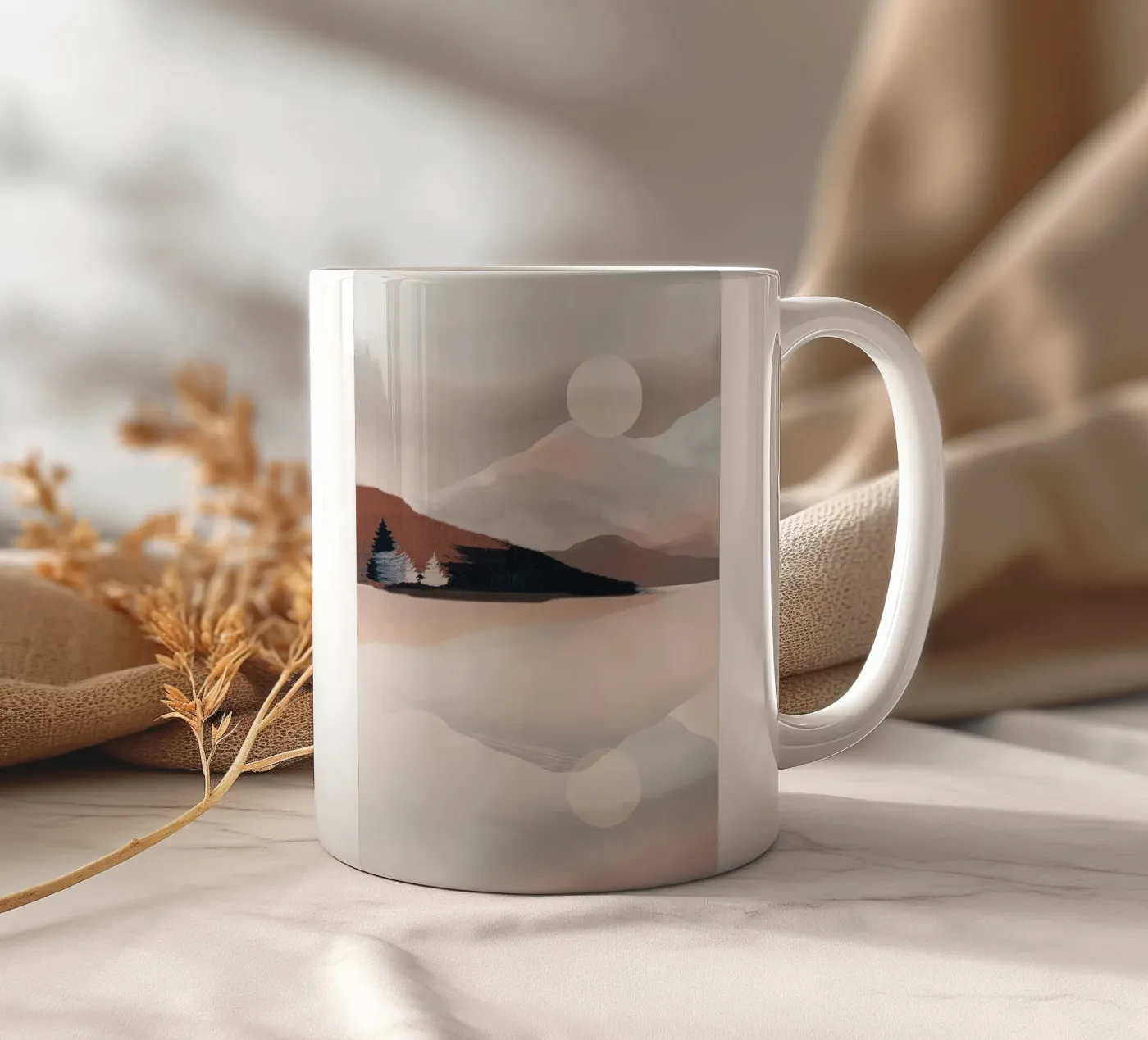 Calm Reflection ceramic mug by ThingDesign