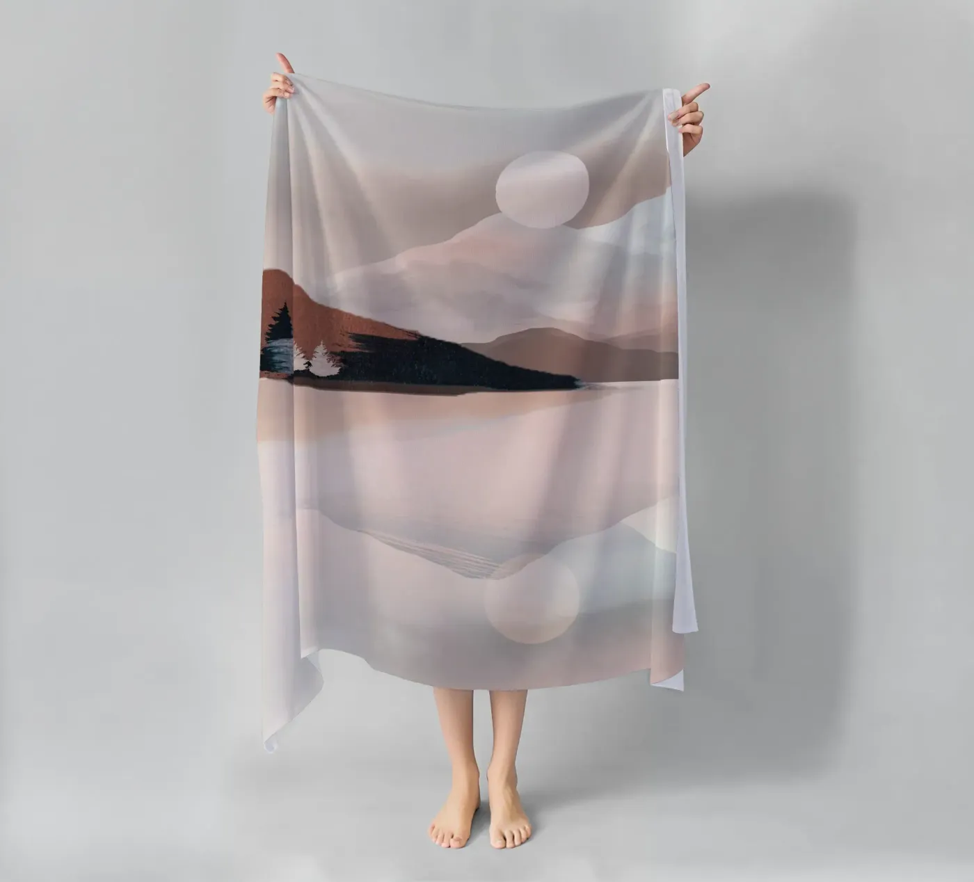 Calm Reflection beach towel by ThingDesign