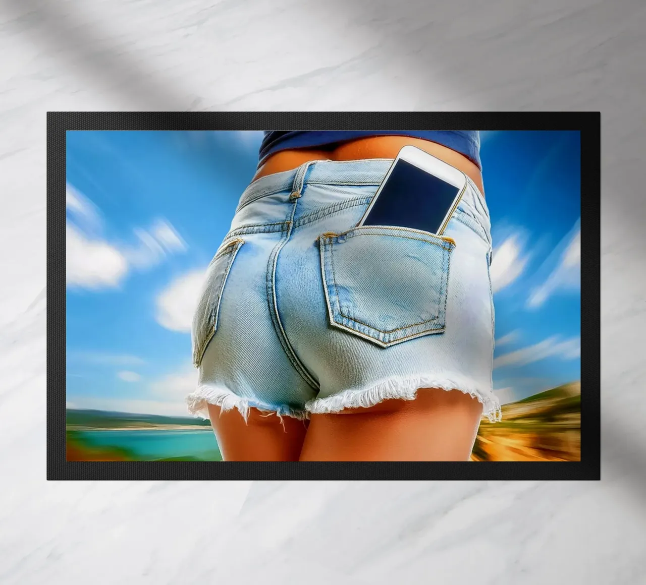 Handytasche Fußmatte von Juergen Wiesler