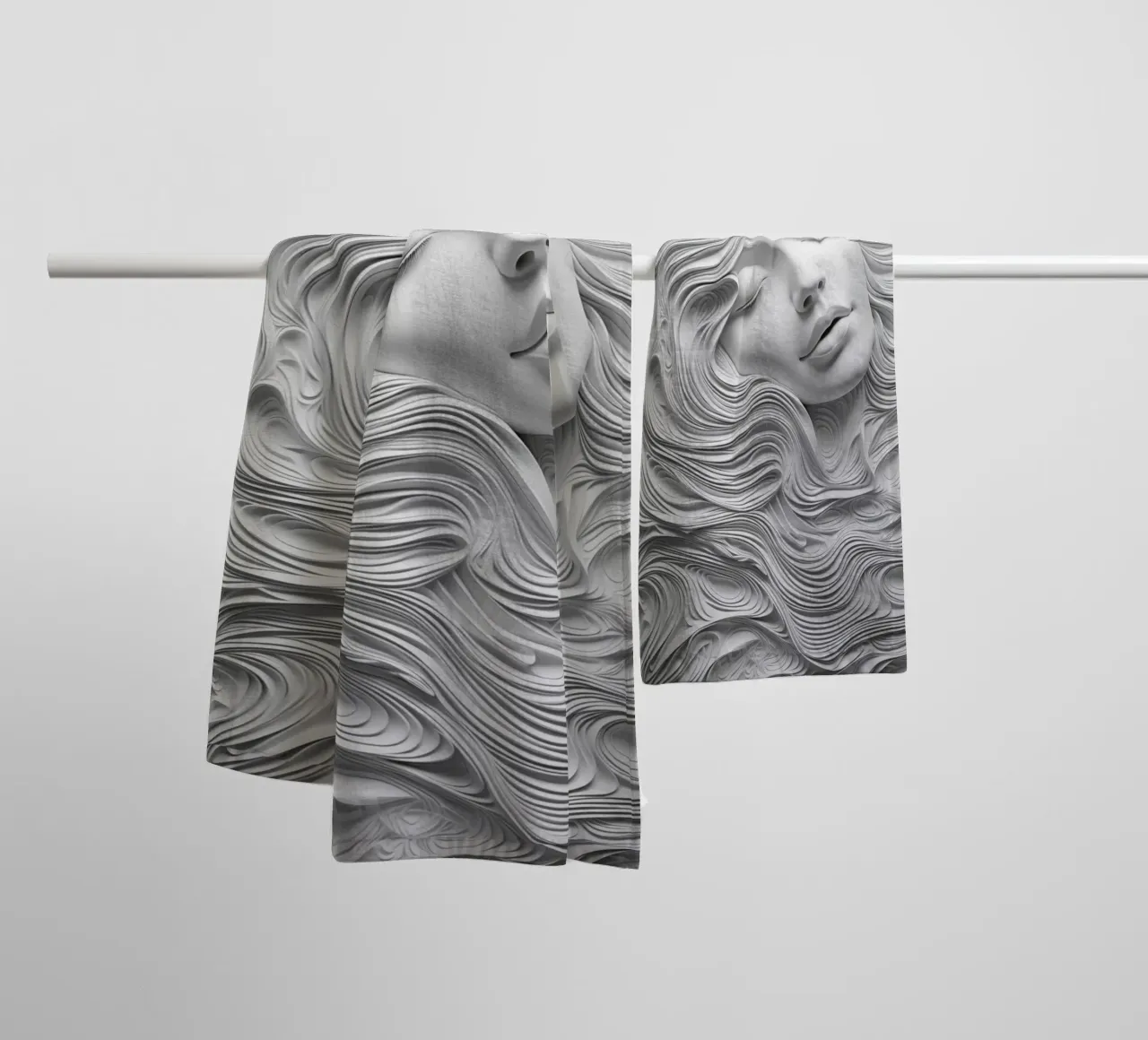 Ritratto di ragazza in alabastro 3D asciugamano da bagno da Autofocus