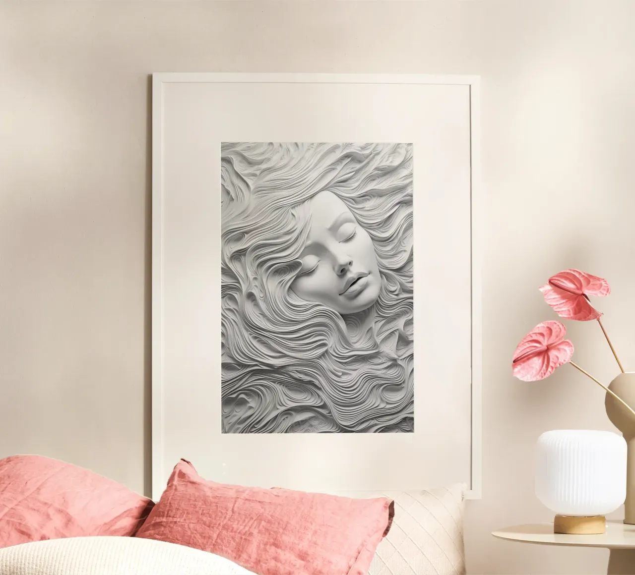 Ritratto di ragazza in alabastro 3D carta hahnemühle da Autofocus