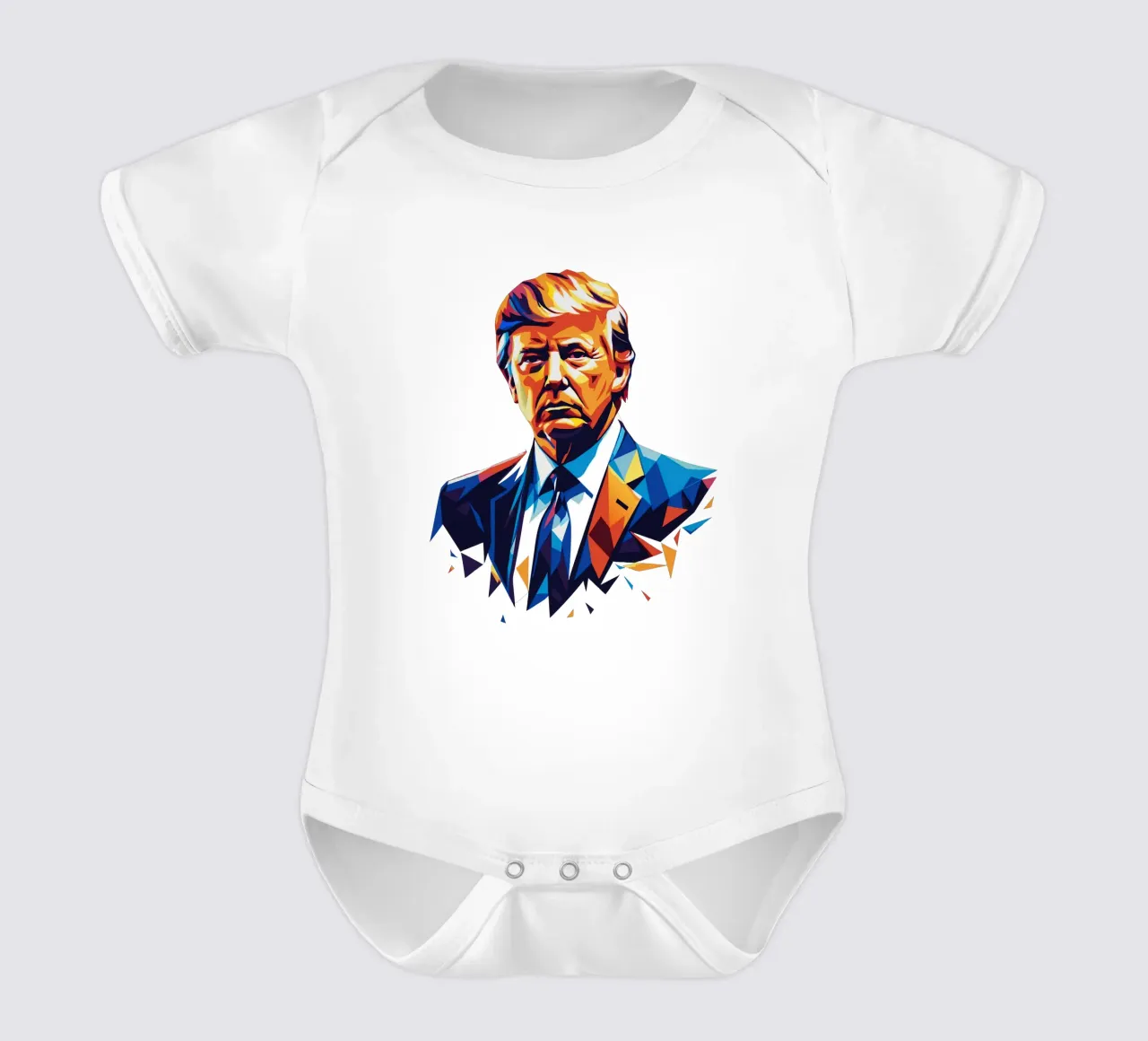 Donald Trump In WPAP Pop Art Kurzarm Babybody von vectorartnesia
