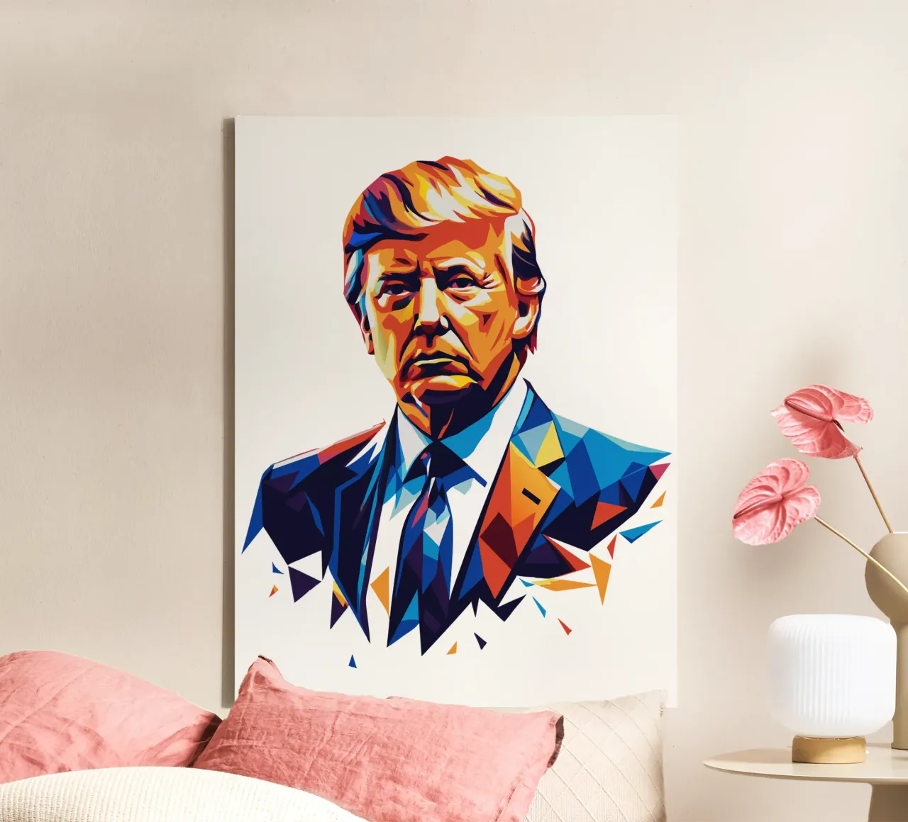 Donald Trump In WPAP Pop Art tela con Cornice a cassetta da vectorartnesia