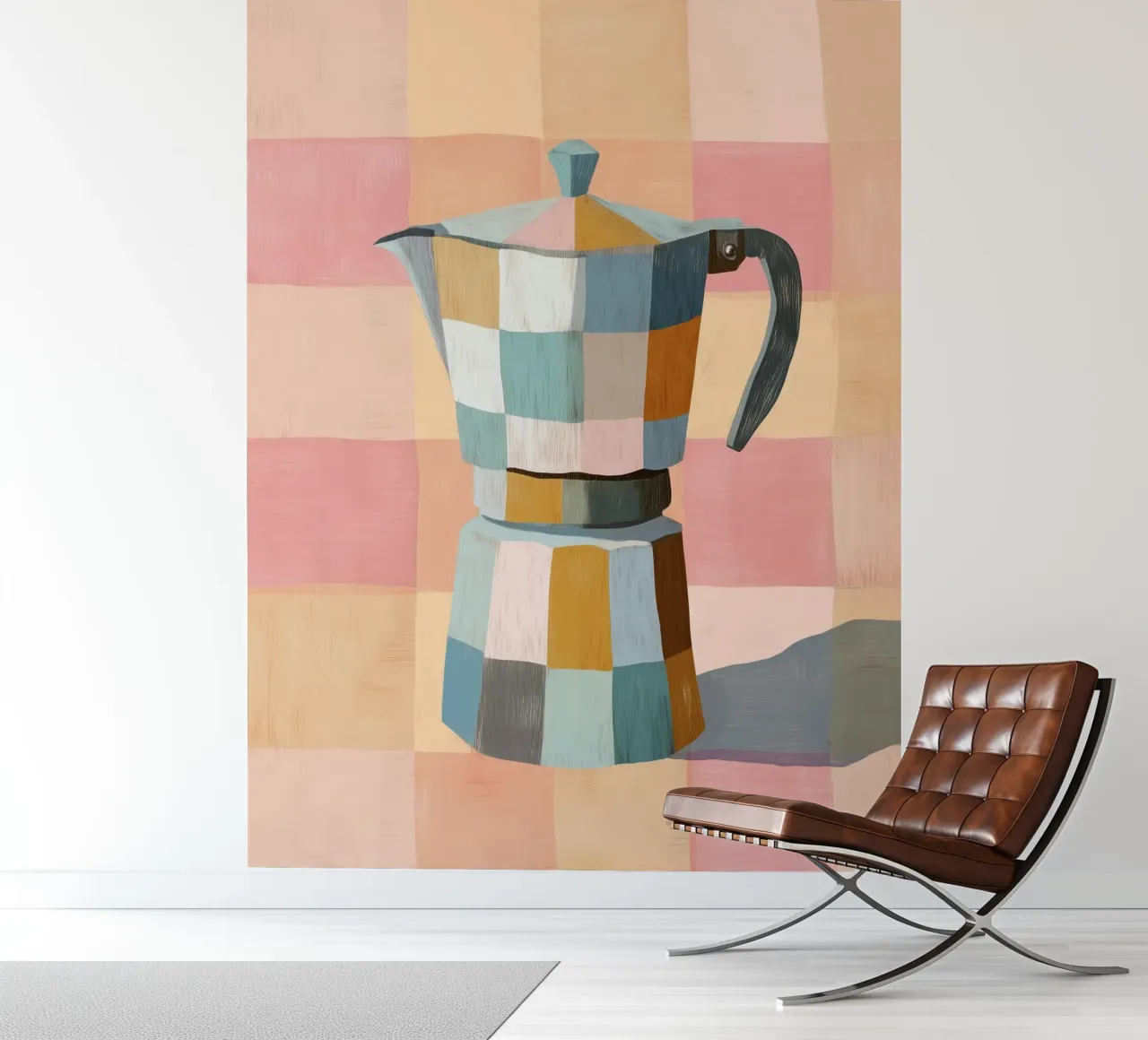 Patchwork Moka Pot fotobehang van cityart